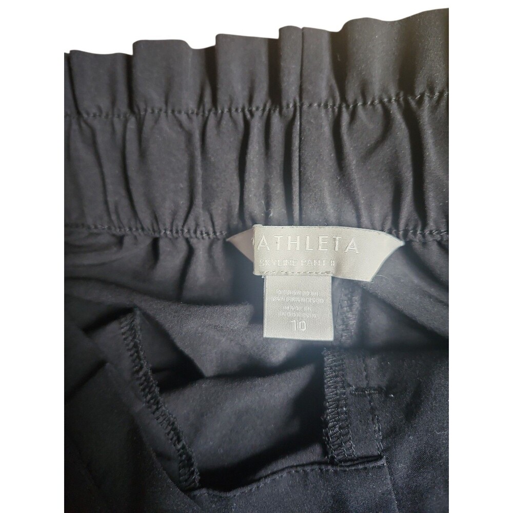 Athleta Skyline Pant II Womens 10 Black Elevated Athleisure Belted Pleated Work - Picture 3 of 7